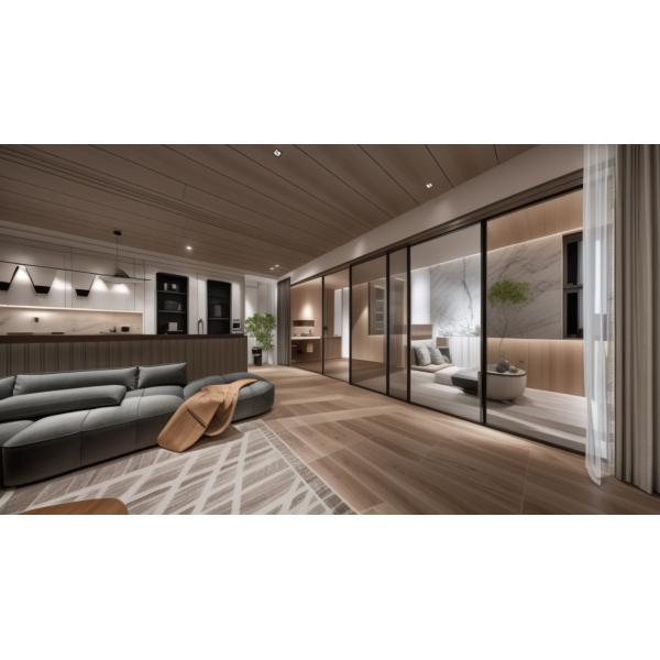 オーダーメイド パティオ アルミニウム スライディング ガラス ドア 風 耐性 アノジス 仕上げ