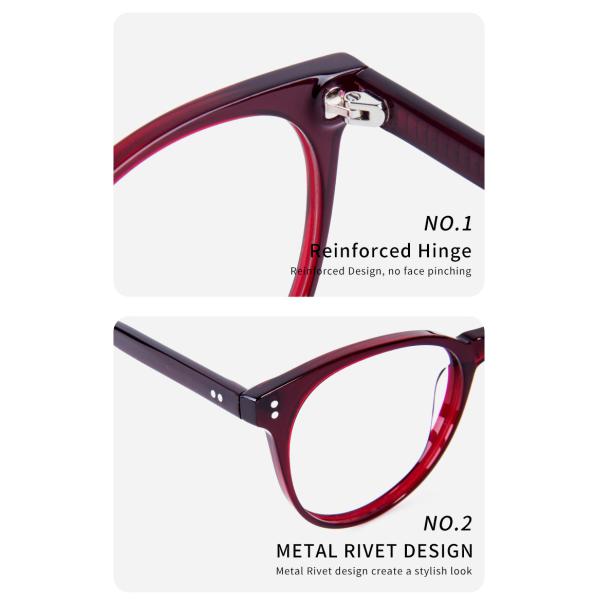 Custom Logo Acetate Round Optical Frame Glasses OEM ODM Unisex Men Women