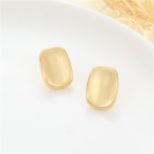 New Trendy Korean Popular Jewelry Retro Minimalist Style Earrings 925 Silver Needle Frosted Brushed Stud Earrings for Women