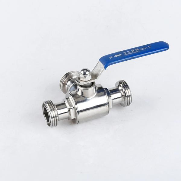 Válvula de mariposa de hilo masculino para líneas de tubería Conectar en acero inoxidable plateado 304/316