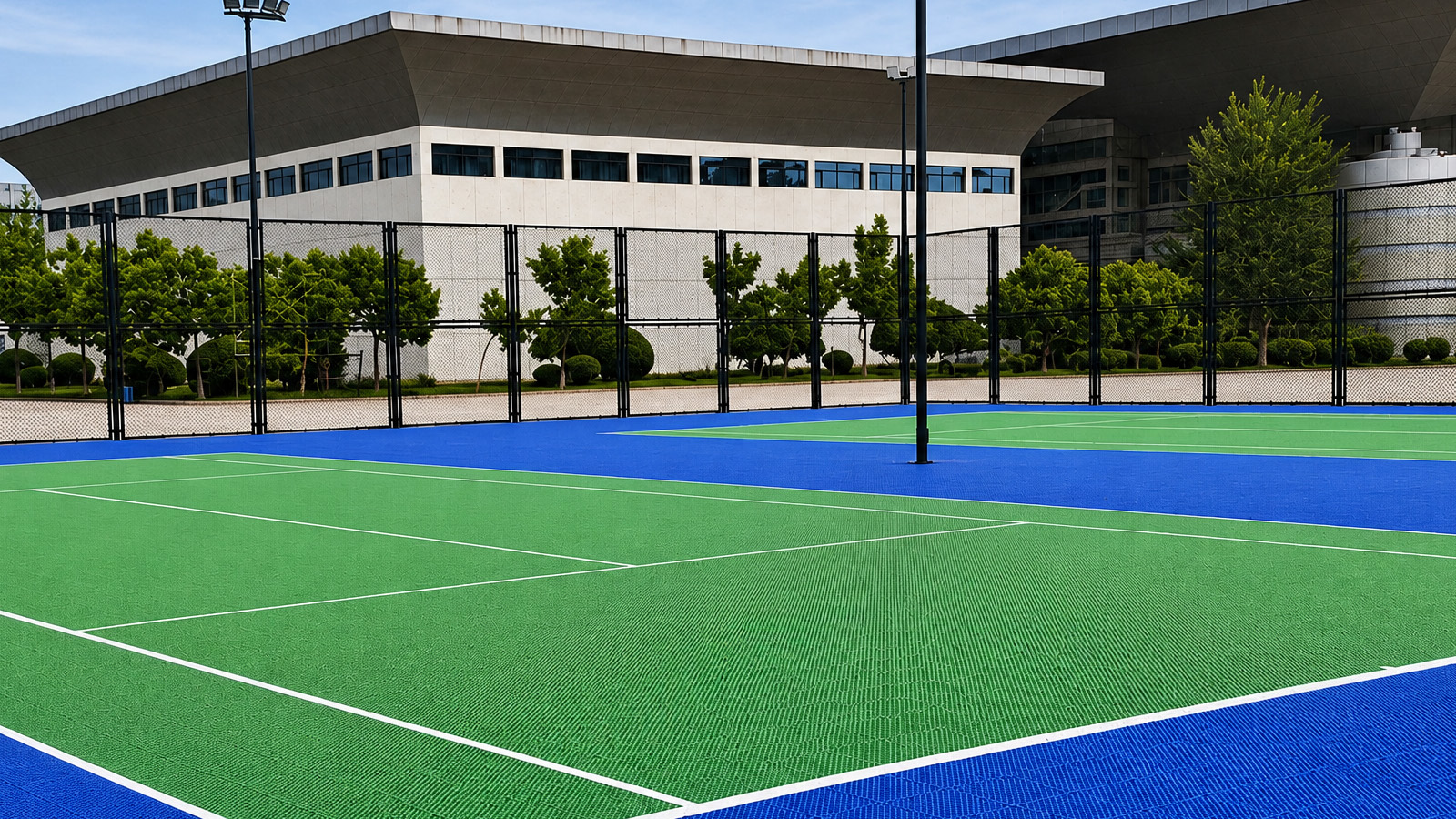 HK-LG2 Polymer Court Tiles | Rigid Interlocking Basketball Flooring