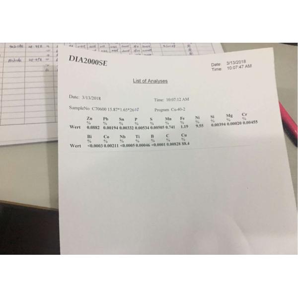 TUBE D'ALLIAGE DE CUIVRE D'ASTM B111 C70600 DE HAUTE RÉSISTANCE POUR LE CONDENSATEUR D'AIR D'ÉCHANGEUR DE CHALEUR DE CHAUDIÈRE