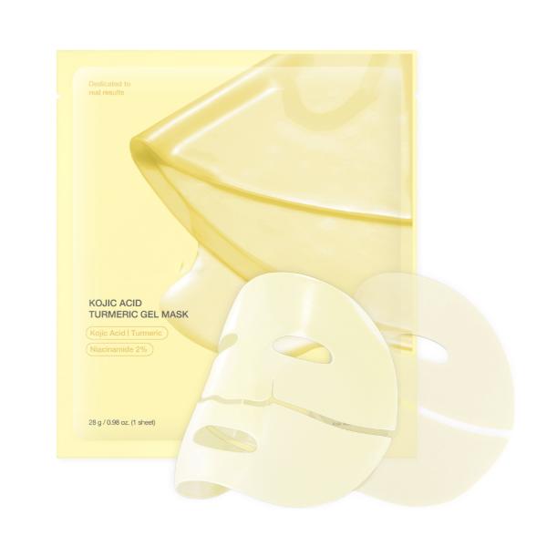Acido cúrcuma Oro / rosa colágeno Gel facial Máscara de tono de piel uniforme Hidrato profundo durante la noche Hoja facial máscara para la piel de cristal brillante
