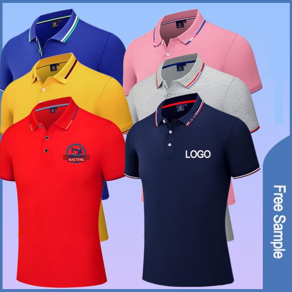 T-shirts de polo de tecido de malha customizado
