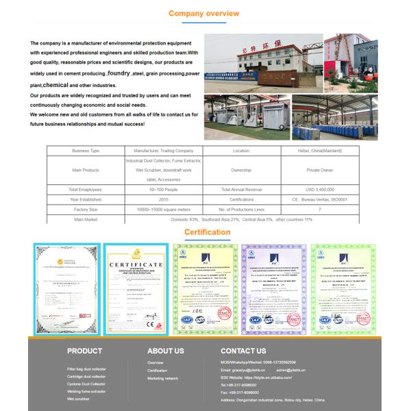 Процесс очистки ветра фильтр воздушного струя мешок пылесос для 3кВт вращающей печи