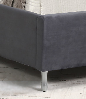 Velvet High Headboard Single Leather Bed