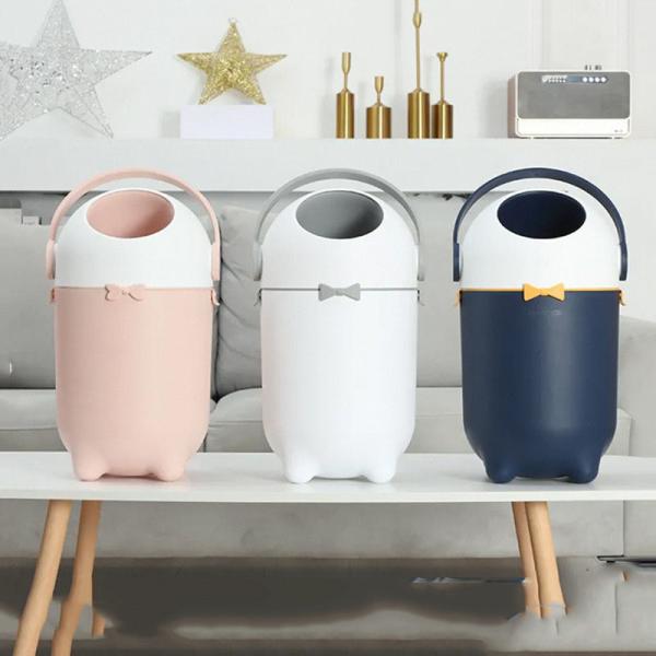 Odor Proof Waterproof Diaper Trash Bin Pink White Black Diaper Garbage Can