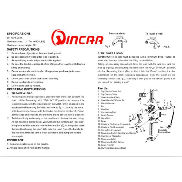 48 “ farm jack 4X4 Off-Road Accessories Hi- lift Exhaust jack CE Approved