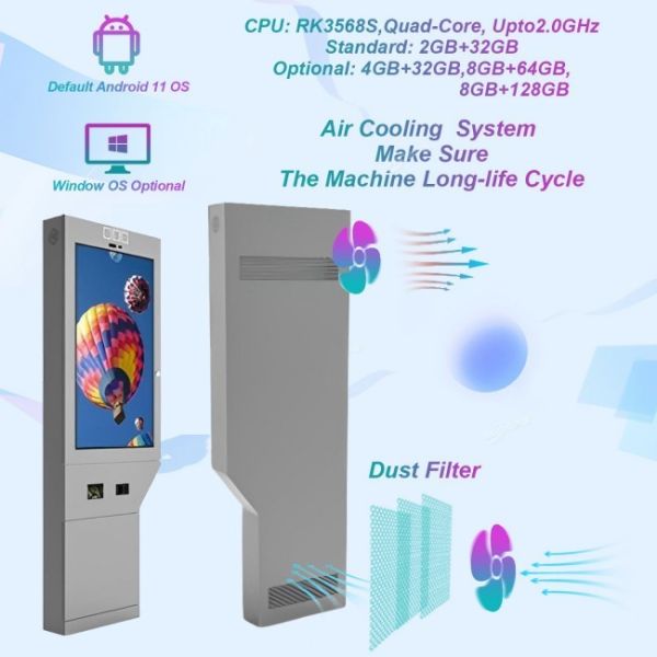 43 inch stable operation rainproof floor high brightness electronic screen lcd outdoor screen