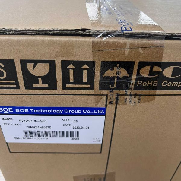 BOE 12.5 Inch LCD Display Panel NV125FHM-N85 with 1920x1080 Pixels FHD and 30pin IPS Interface