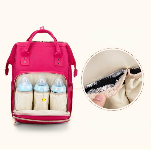 2022 High Quality Zipper Softback Mommy Diaper Bag Stroller Baby Care Waterproof USB Backpack