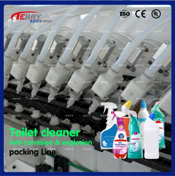 CE Single Row 14 Heads Chemical Packaging Line Liquid Filling Machine Bottle Filling