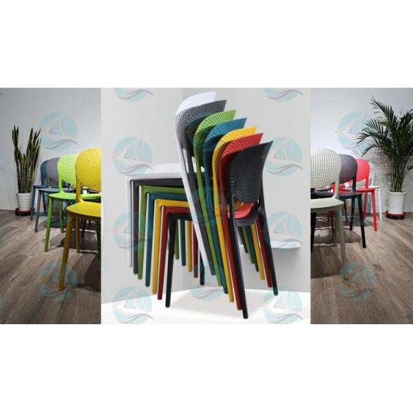 Food Court Dining Room Furniture Stackable Plastic PP Chair with Modern Design Style at Affordable