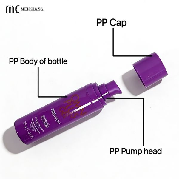 30ml PP Material Airless Pump Bottle with Oxygen Isolation for Sunscreen and Primer(MC-262)