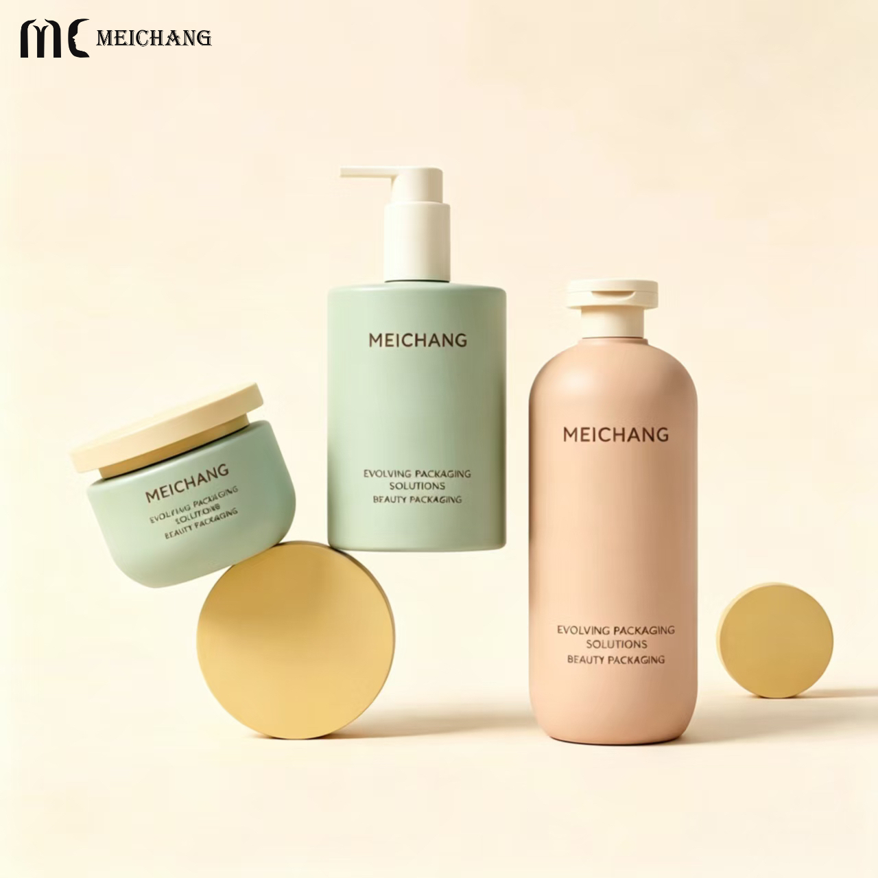 250/400/500ml Refillable PE Hair Care Packaging Set – Cylindrical Pump Bottle & Wide-Mouth Hair Mask Jar(MC-335)