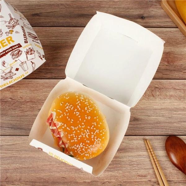 Boîte d'emballage personnalisée pour poulet et frites, emballage alimentaire jetable, boîte à sandwich et burger résistante à l'huile