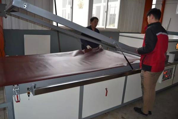 DK2400S Semi-auto double side pvc veneer compressing machine for doors cabinets skin