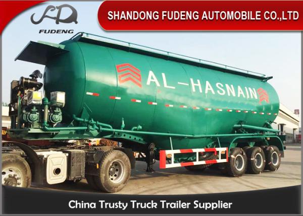 40M3 Bulk Cement Tanker Trailer 3 Axles With Air Compressor And Diesel Engine