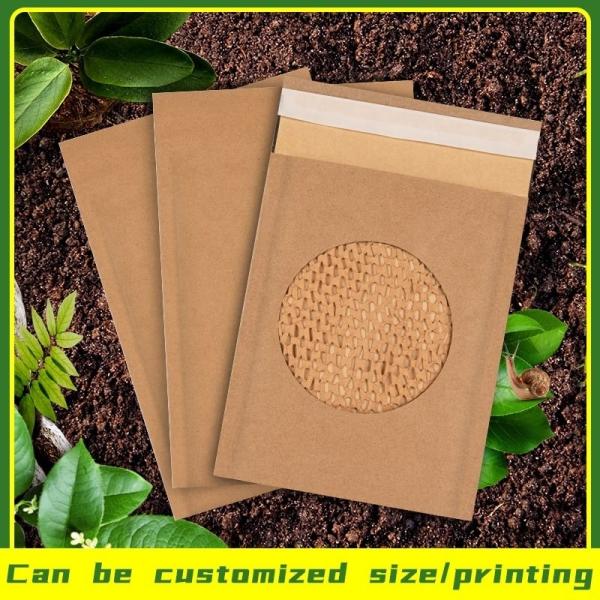 GDCX Eco Friendly Resealable Kraft Paper Honeycomb Padded Mailer Honeycomb Shipping Package Padded Envelopes Honeycomb Bags