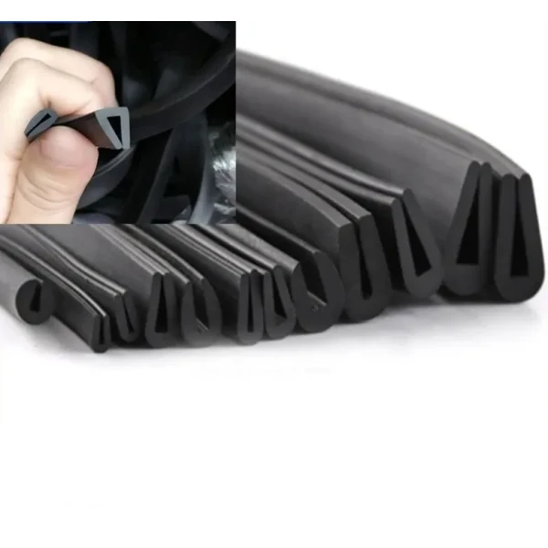 Customization U-Shaped Glass Bead Rubber Protective Sealing Strip Edge Wrapping Adhesive Sealing Strip for Cabinet Door