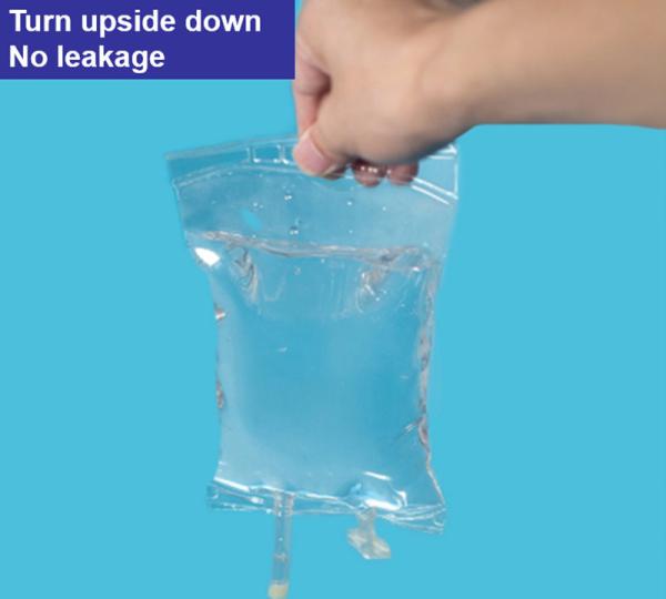 Non Toxic PVC Sterile Infusion Bag With Double Tube And Butterfly Twist Off