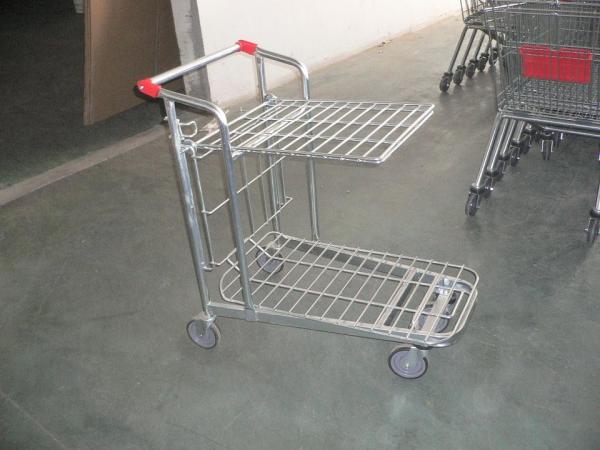 Store supermarket Warehouse Cargo Trolley with foldable platform and 5 inch casters