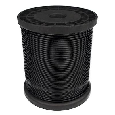 O vinil preto de Topone 200Ft revestiu a corda que de fio 1/16 de polegada revestiu a 3/32 de polegada 304 de aço inoxidável para as luzes da corda que penduram,