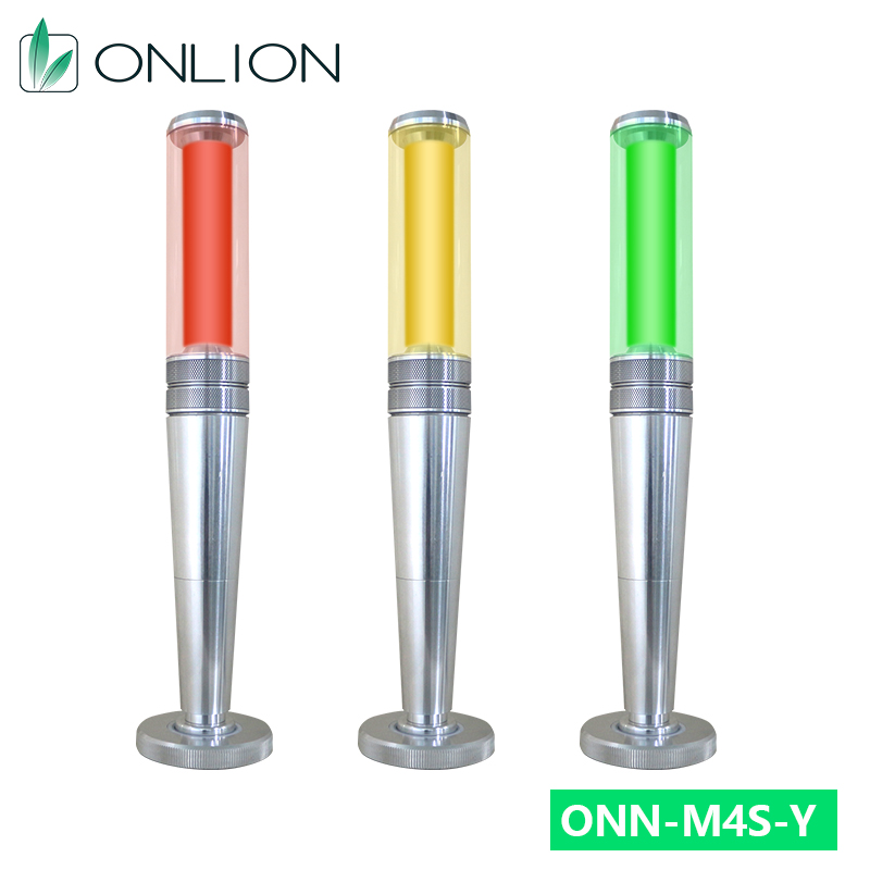 ONN M4S-Y Single Layer Tri Color LED Signal Tower Light DC24V Industrial Warning Light With Buzzer For CNC Machine
