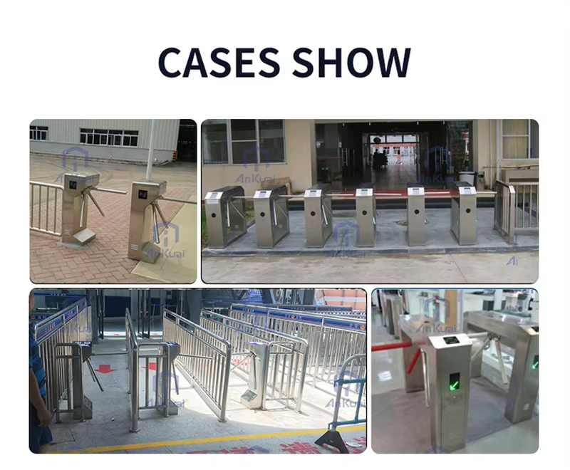 Semi Automatic Tripod Turnstile Gate Face Recognition QR Code Scanner Pedestrian Access Control System for Stadium Factory