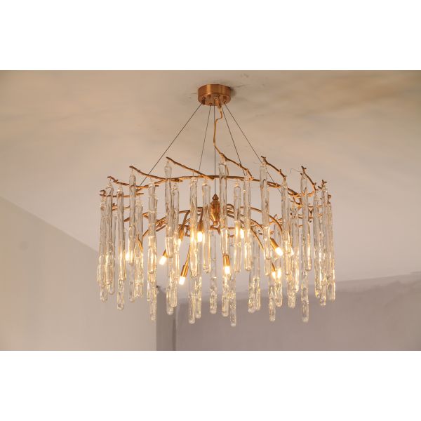 Modern Luxury Gold Chandelier for Kitchen & Wedding New Home Pendant Light with Remote Control Decorative Ceiling Lighting