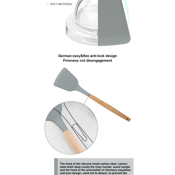 Утвари кухни нержавеющей стали силикона 8 частей гигиены красочные для варить