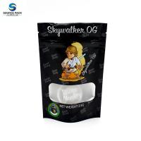 Sacos de embalagem de ervas daninhas personalizadas Mylar Laminado brilhante Sativa Zipper Stand Up Pouch