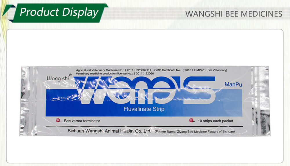Wangshi Bee Medicine Manpu Fluvalinate Strips Bee Varroa Mites Instant Killer 10 полос/пакетик