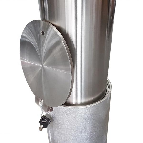 Bollardos de acero inoxidable extraíbles cuadrados con llave de candado