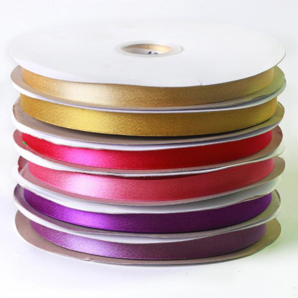 Gold Metallic Polyester Glitter Ribbon 35 Colors for Decoration Applications Only