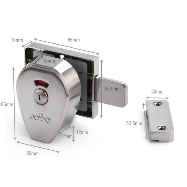 Cerradura de partición de baño AOGAO 24 de material de aleación y acero inoxidable para baños comerciales