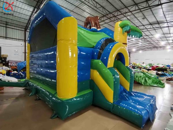 Commercial Jungle Monkey Inflatable Bounce House Combo Jumping Castle