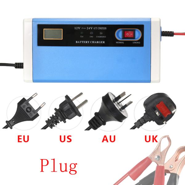 12V/24V 10A Motorcycle Pulse Repair Trickle Charger Portable Automatic Car Battery Charger for GEL AGM Lead Acid Battery