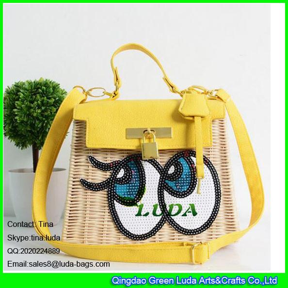 LUDA big eyes rattan wallet 2016 summer lady hobo cosmetic bags