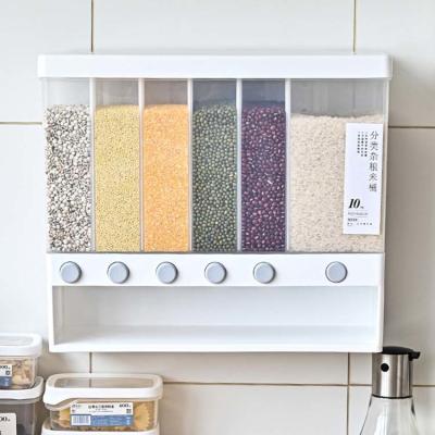 Recipientes de armazenamento herméticos selados do alimento do cereal fixados na parede