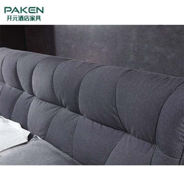 Customize Modern Villa Furniture Bedroom Furniture&Concise Style Bed With Dark Grey Color