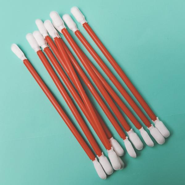 Swab de salle blanche en microfibre à double extrémité sans poussière en PP rouge pour le nettoyage d'usine