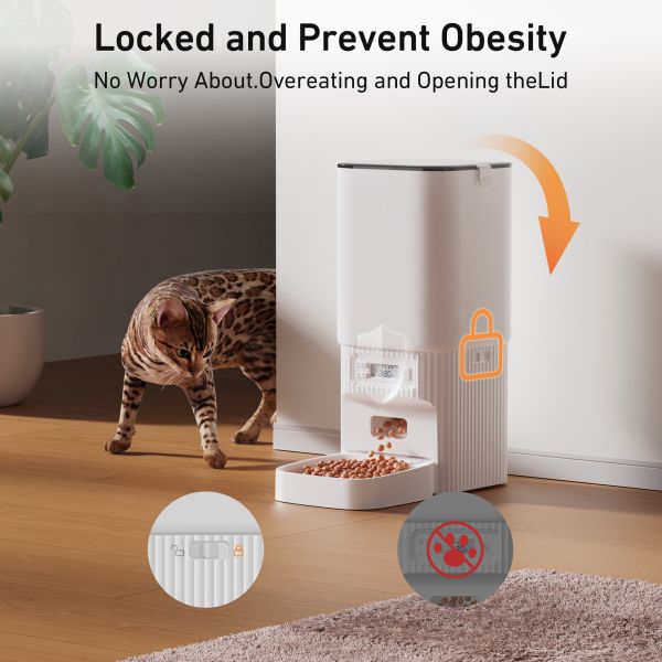 2025 New Automatic Pet Intelligent Feeder Dog/Cat Eco-friendly Solid Plastic 7L Waterproof IPX5 Battery Timing Quantitative