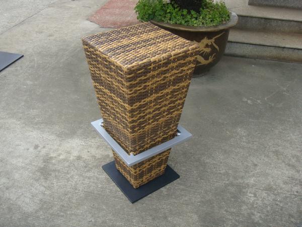 Brown PE Rattan Bar Set , Home Balcony / Garden Table And Chairs