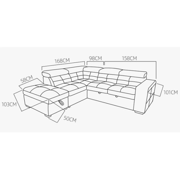 Europe style corner sofa bed High Quality Comfortable Sleeper sofa set Living room L shape sofas