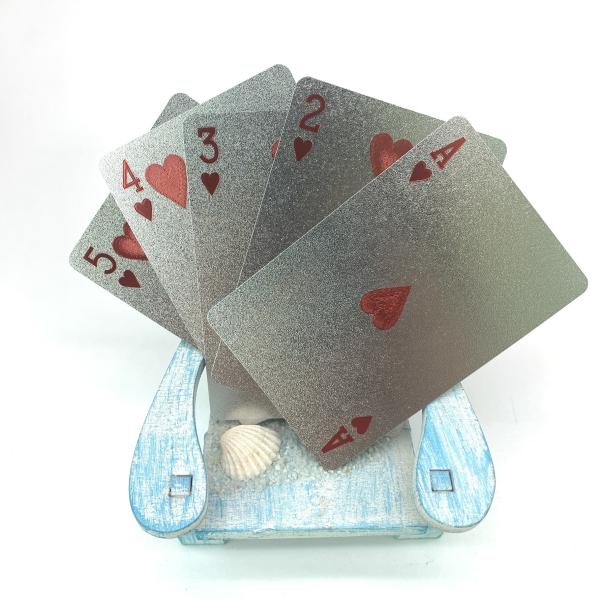 2.5x 3.5 100% PVC Playing Cards Silver Foil Durable Plastic Poker Cards