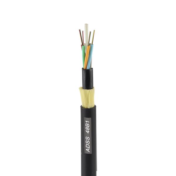 Single Jacket HDPE 24 Core ADSS Optical Cable FRP 100 Span