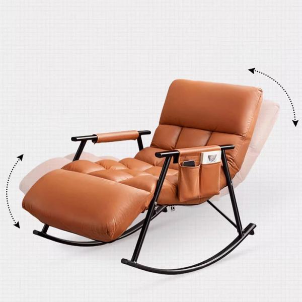 Rocking Chair Living Room Bedroom Lounge Armchair Comfy Accent ,Folding Small Sofa with Side Pockets