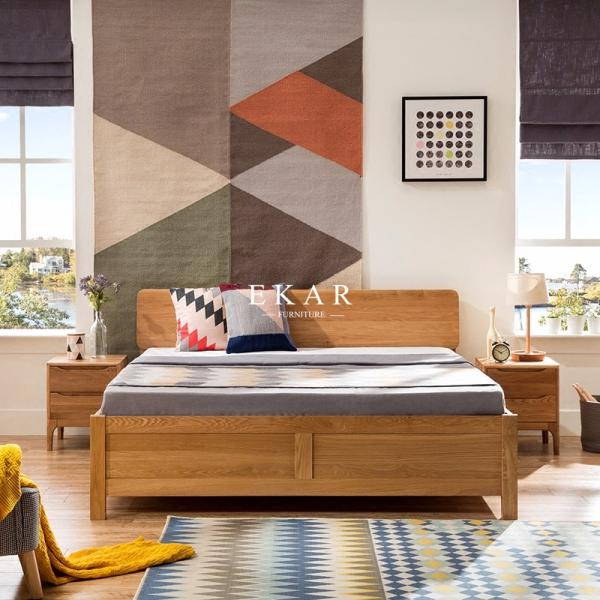 European Style Bedroom Furniture Imported Oak Night Stand Bedside Table Wood