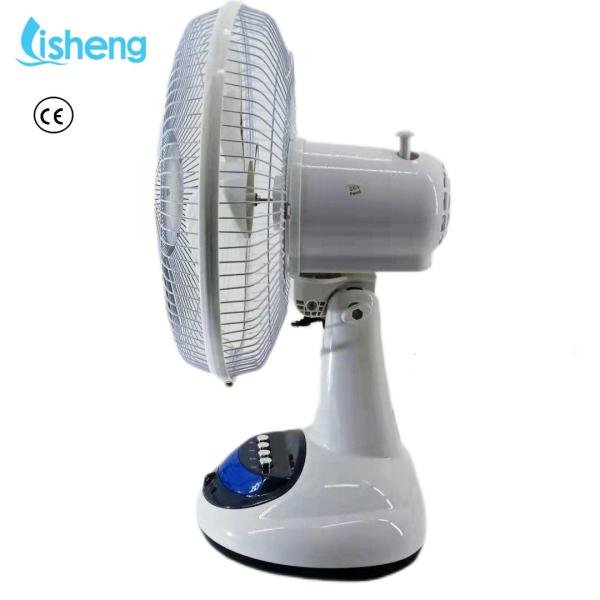 Hot sale  good price solar 12 inch rechargeable  table fans with LED light